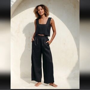 Free the Label Monaco wide leg, black linen pants